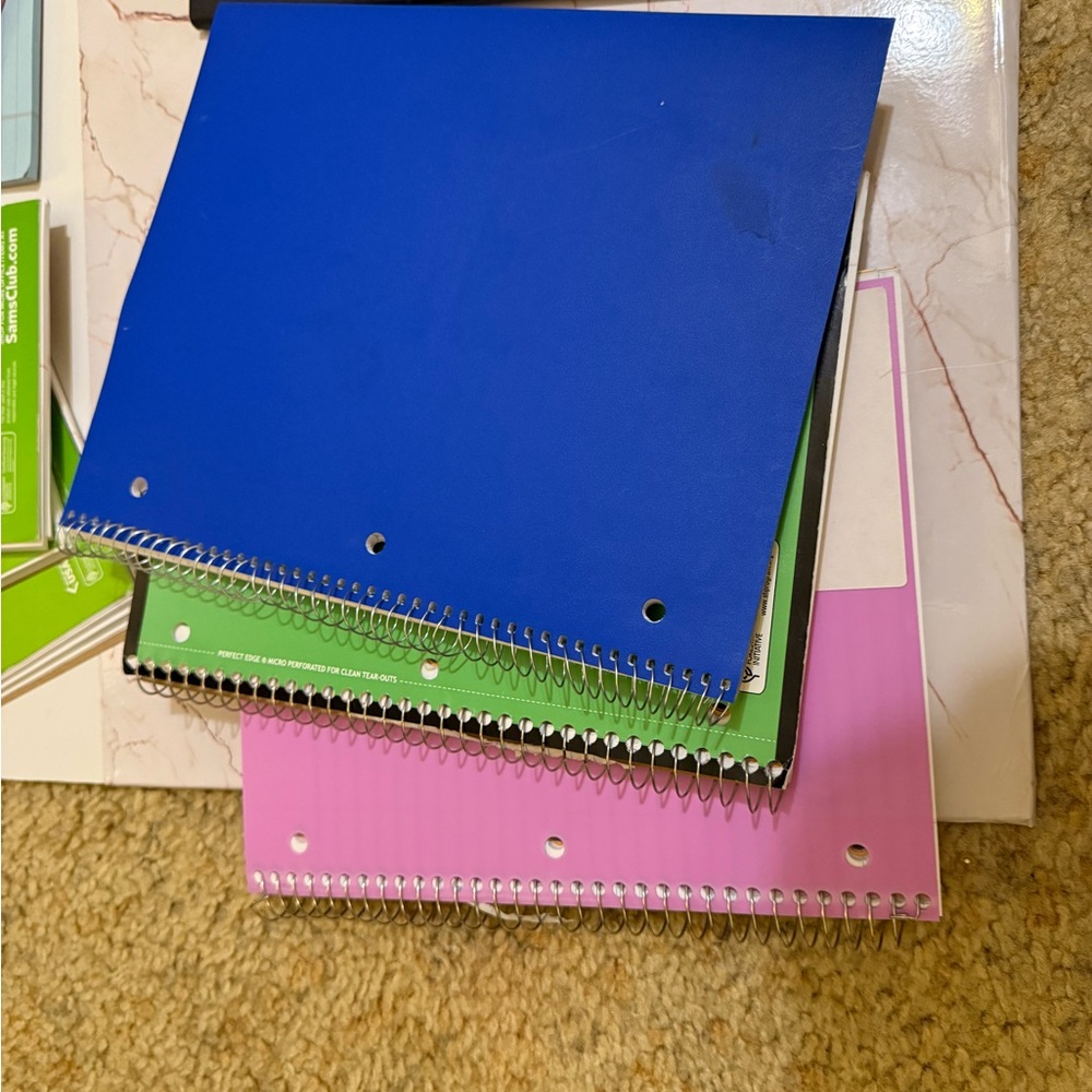 BULk Notebooks, spiral, folders, hanging folders